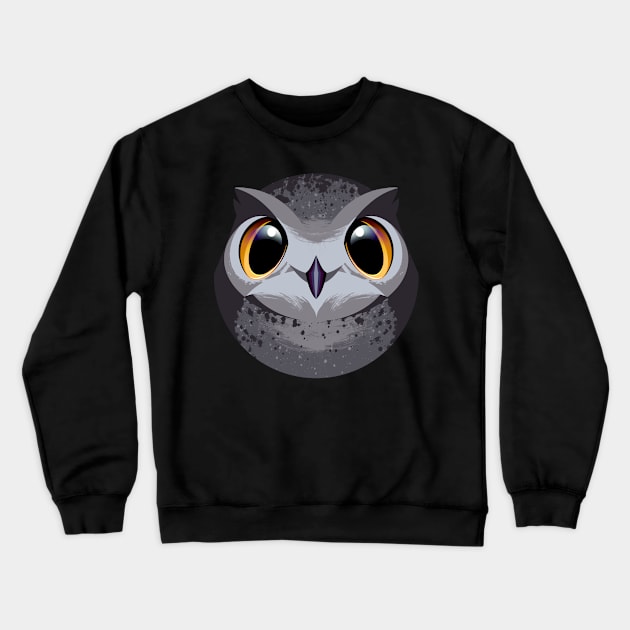 Bubble Great Horned Owl Crewneck Sweatshirt by eranfowler